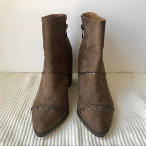 Report Jael Suede Block Heel Booties